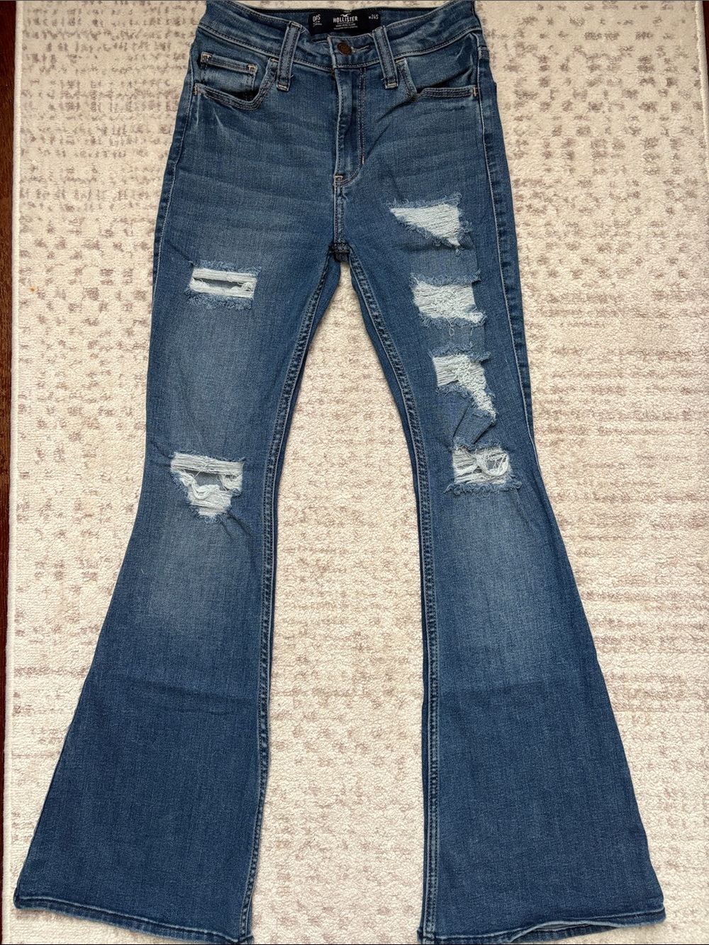 Hollister Distressed Blue Flare Women's Jeans